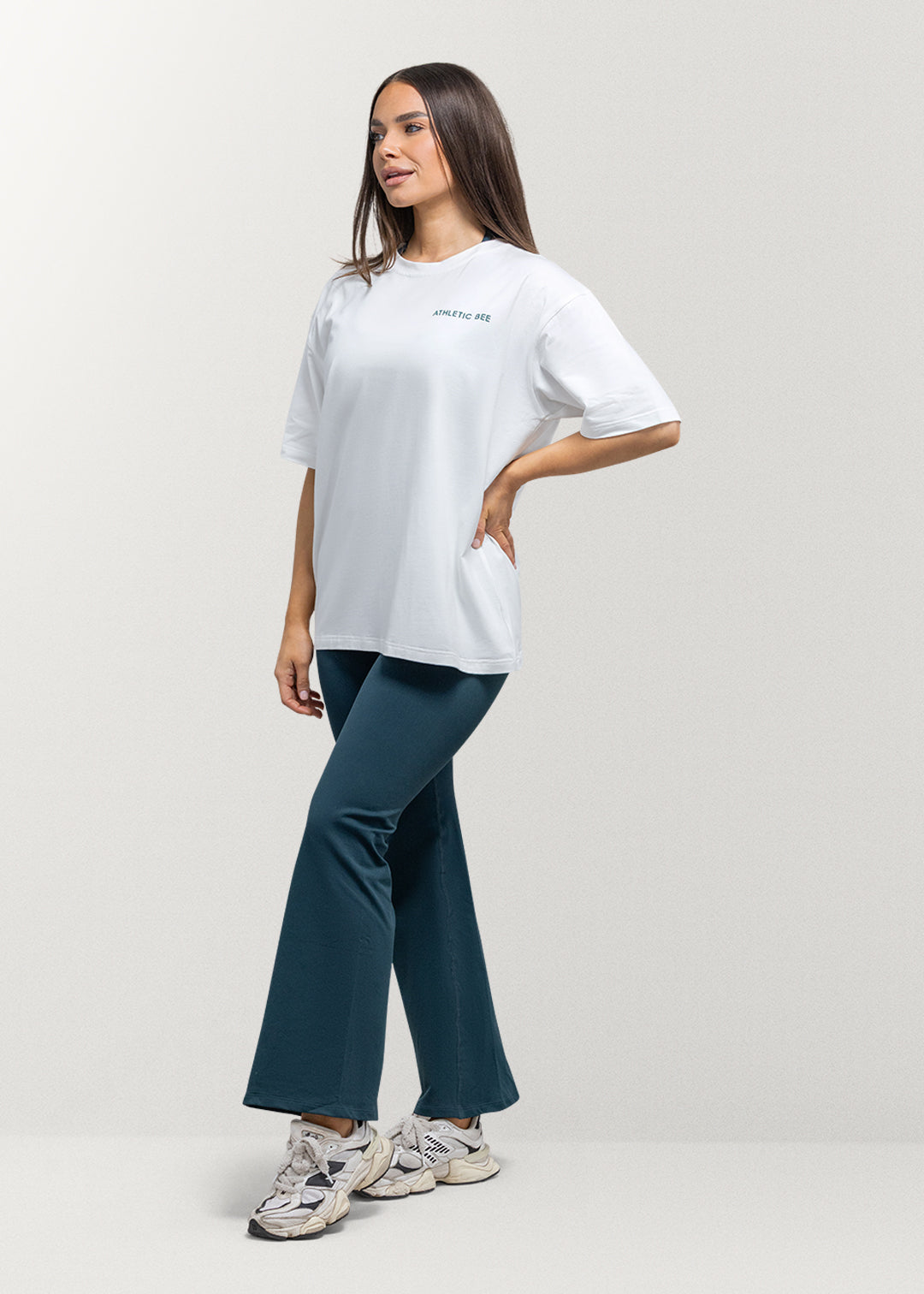 T-shirt oversize de sport pour tous les jours, blanc