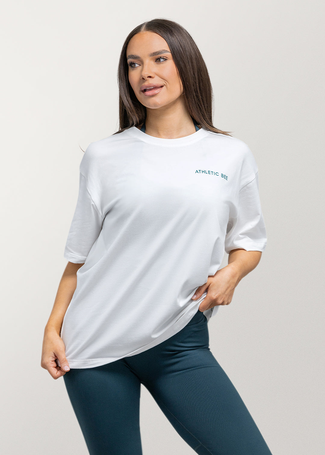 T-shirt oversize de sport pour tous les jours, blanc