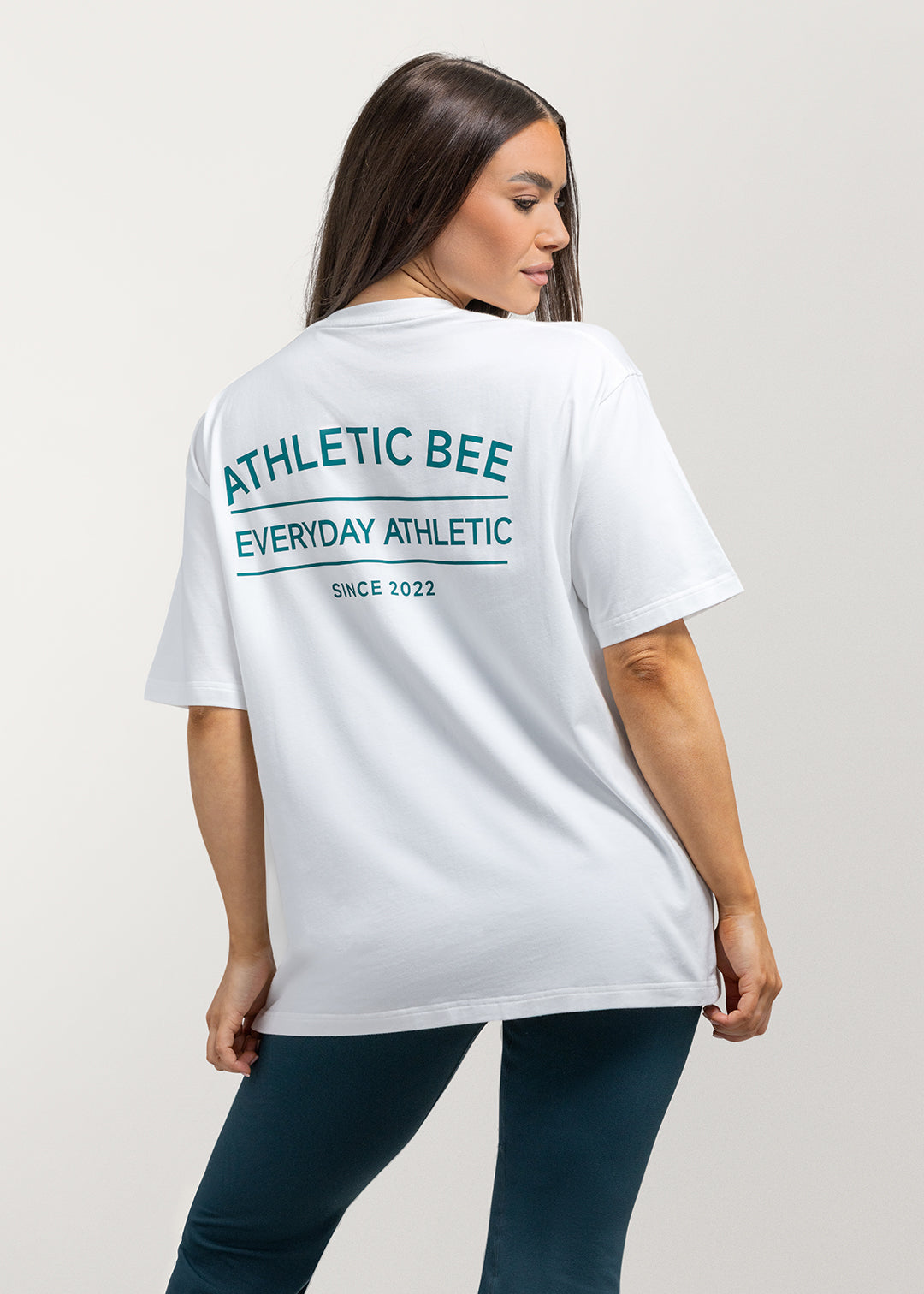 T-shirt oversize de sport pour tous les jours, blanc