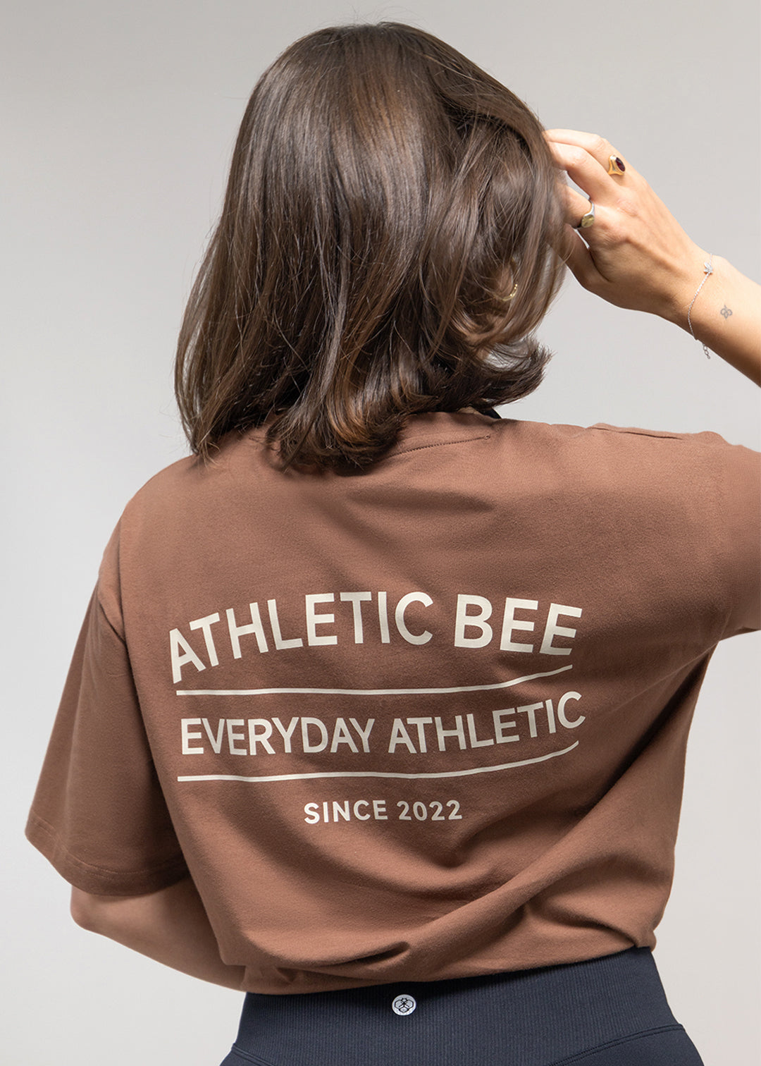 T-shirt oversize de sport pour tous les jours, marron