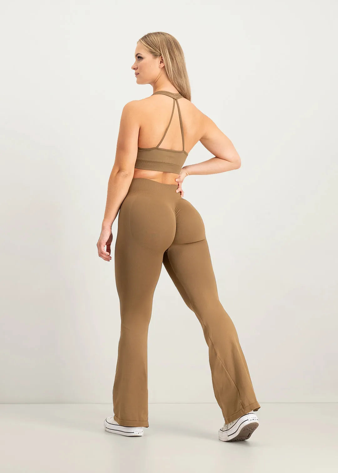 Flare Scrunch Legging - Marron